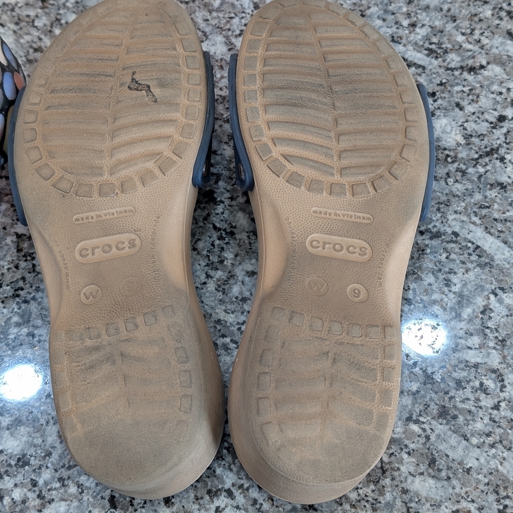 Crocs Women’s Slide Sandals W9 Navy Buckle Comfort Casual Summer Shoes - Picture 8 of 10